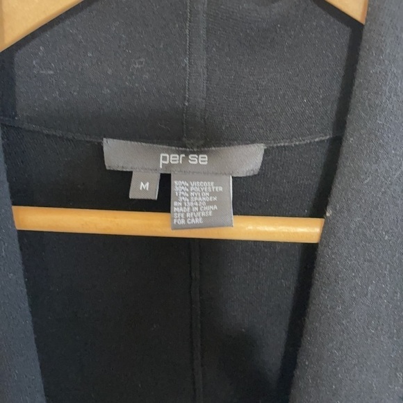 Per Se Black Long Coat Cardigan - Picture 6 of 10